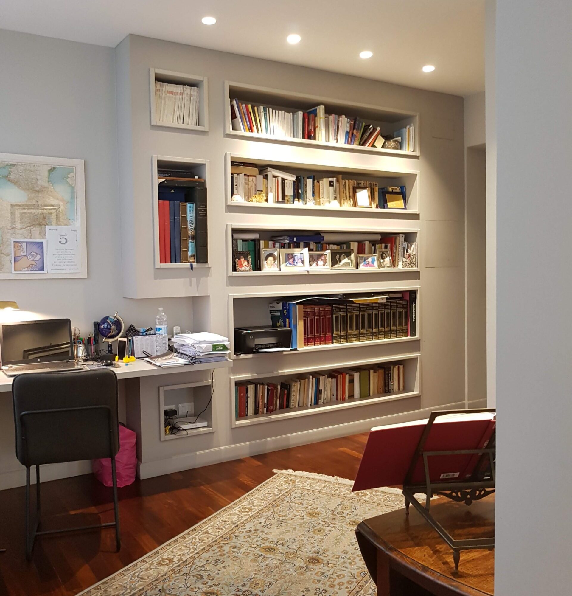 living room + bookcase
